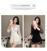 Women's 2026 Summer One-Piece Lace Swimsuit - Skirt Style, Slimming, Push-Up, Long Sleeve, Small Bust Enhancer.