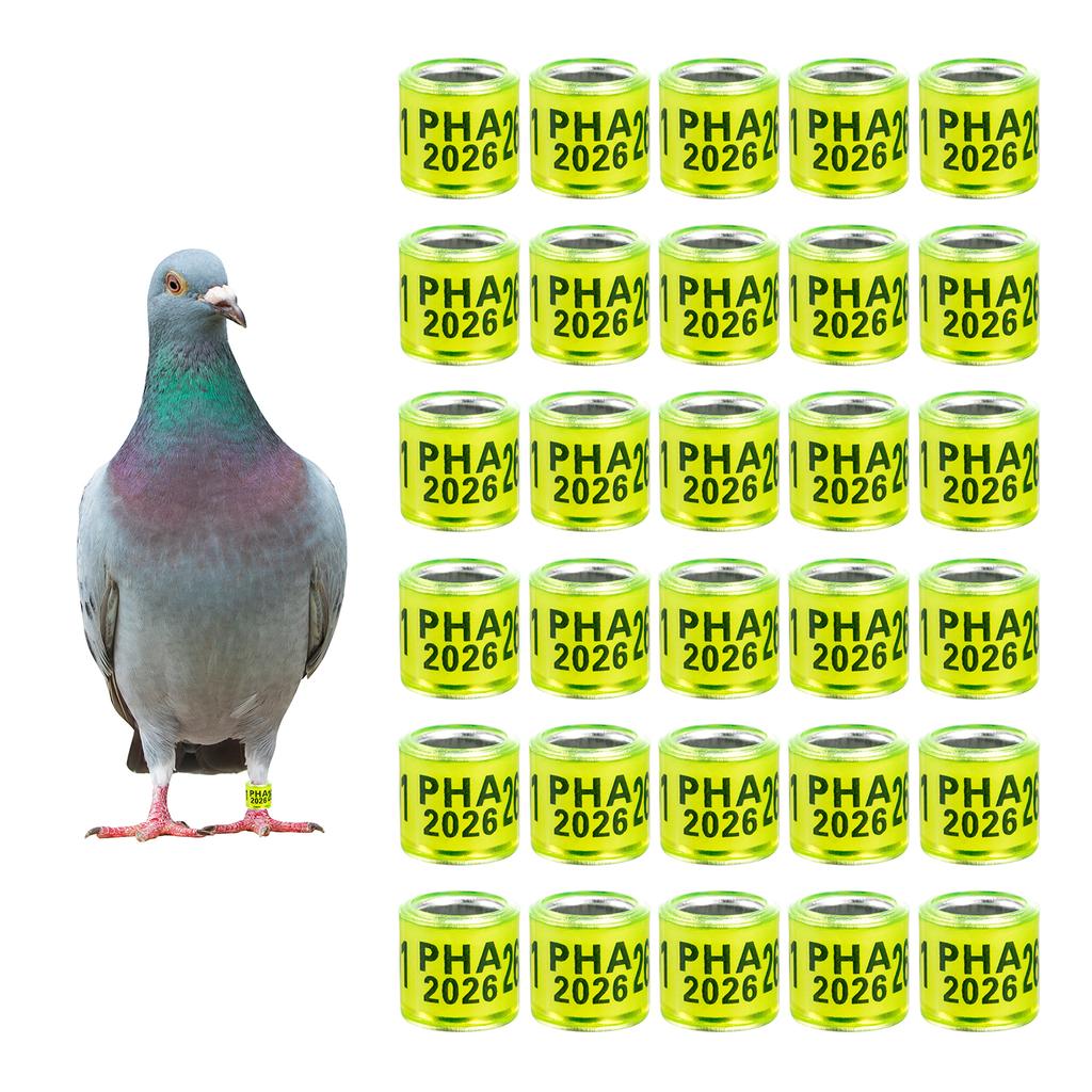 PHA 2026 Pigeon Foot Rings Inner Diameter 8mm Aluminum Plastic Bird Parrot Quail Leg Rings with Number Multi-colors 1 Pack/50Pcs