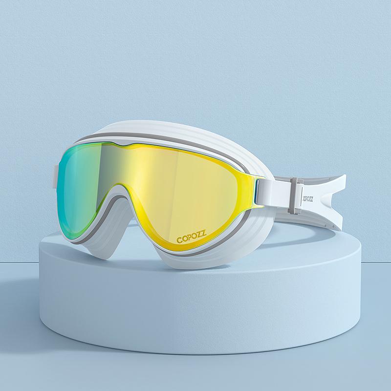 Big-frame Swimming Goggles Three Layers Lens Swimglasses Waterproof Non-slip Anti-fog Goggles Adults Swimming Eyewear Unisex