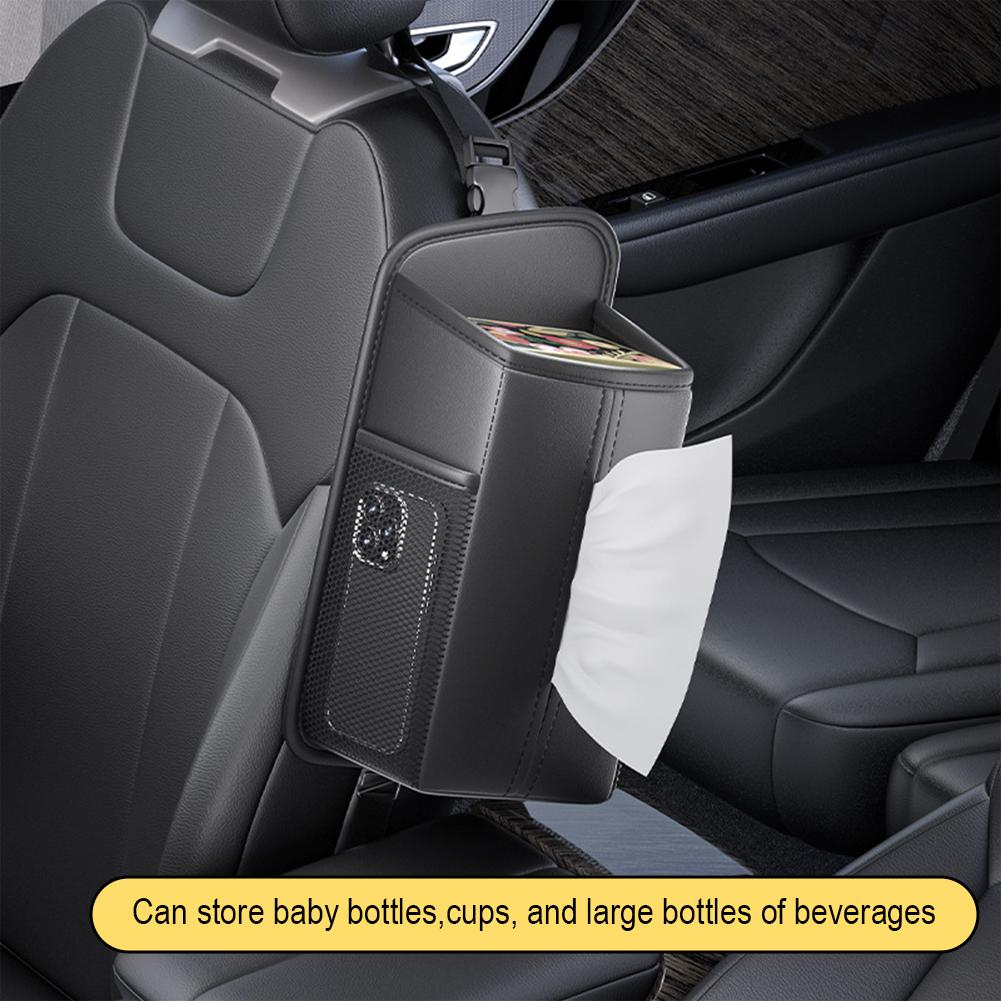 Leder Auto Aufbewahrungstasche Auto Sitz Organizer Taschentuchtasche Getränkehalter Aufbewahrungstasche Auto Aufbewahrungsbox Mit Aufhängung