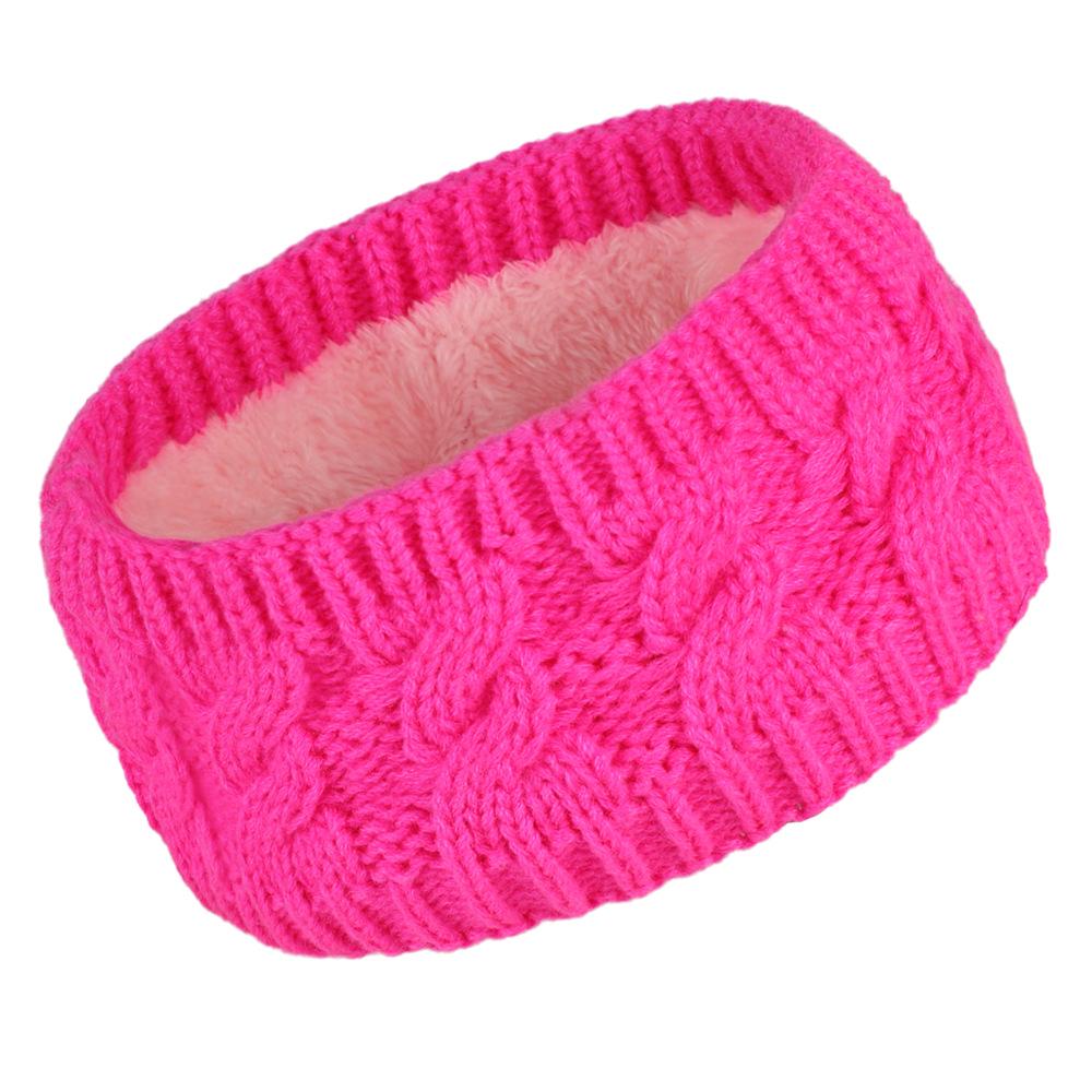 Women's Winter Cable Knit Headband with Velvet, Warm Wide Ear Protection for Sports