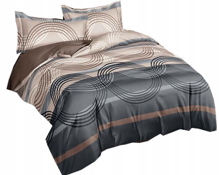 Warm flannel bedding 160x200 + pillowcases Polish, circles, anthracite