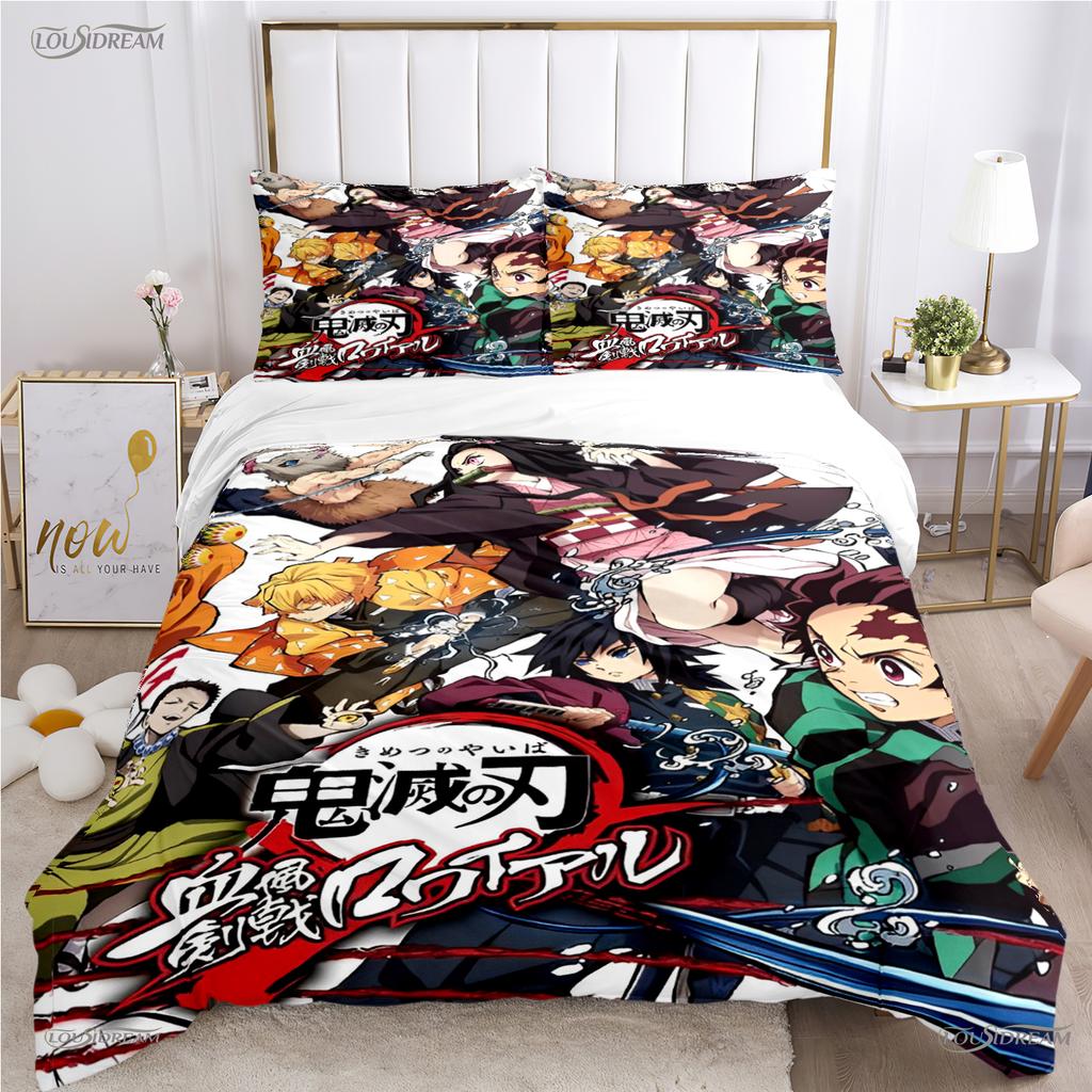 Comforter Cartoon Dedemon-Slayer All Season Comforter Bedding Sets Soft And S Single/Double/Queen/King