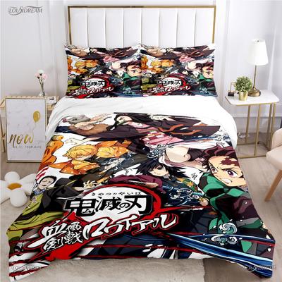 Cartoon De-Demon-Slayer All Season Duvet Cover Comforter Bedding Sets Soft Quilt Cover And Pillowcases Single/Double/Queen/King