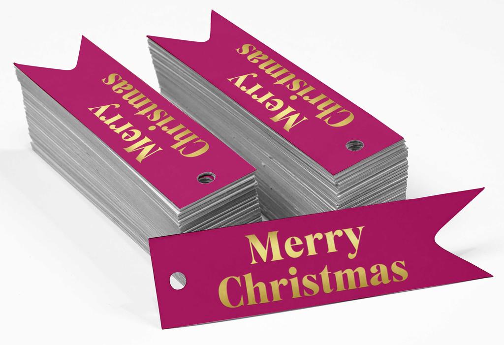 Inkdotpot Frohe Weihnachten Flaschenanhänger Echtgoldfolie Gastgeschenkanhänger Packung von