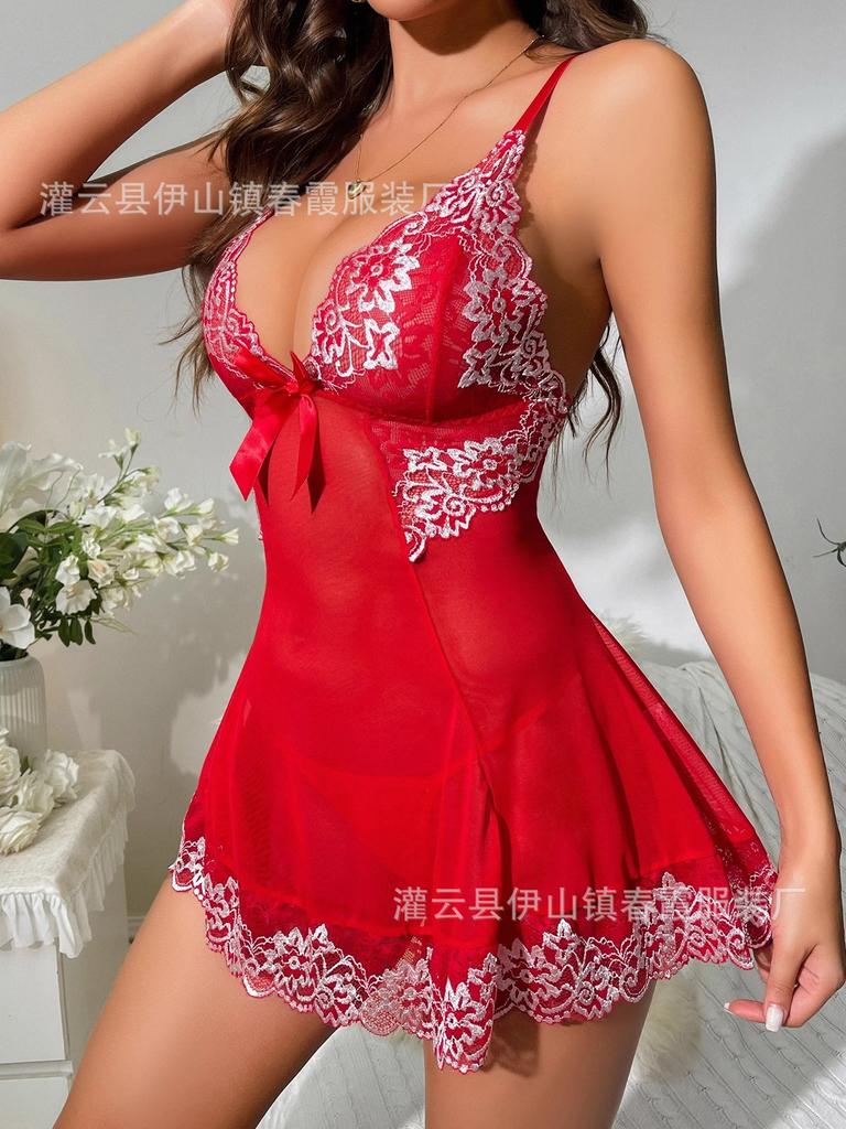 New, new sexy perspective mesh suspender sex pajamas women