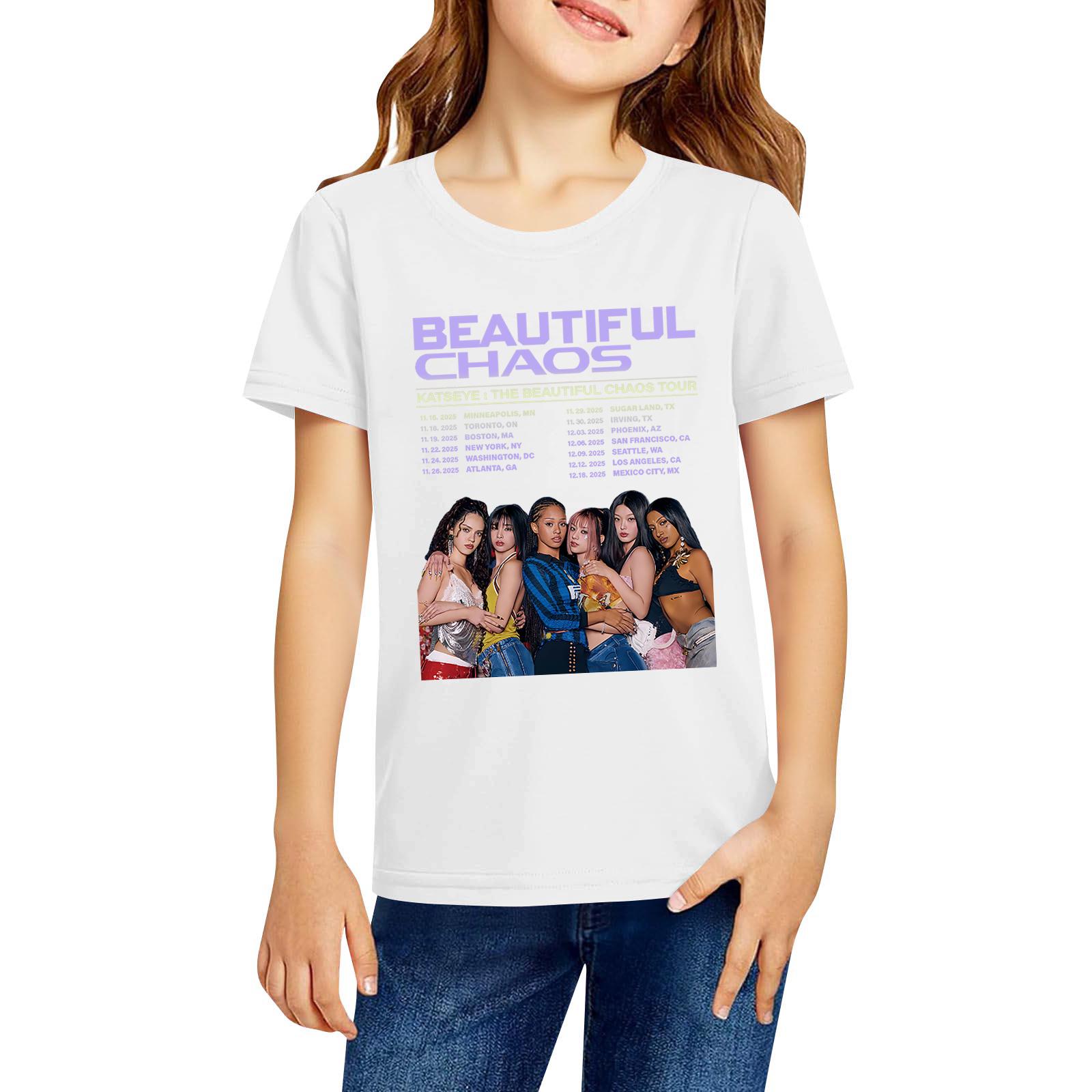 

Модний круглий виріз, короткий рукав, робочий одяг, топи з принтом для дитини, літні топи 120 білий