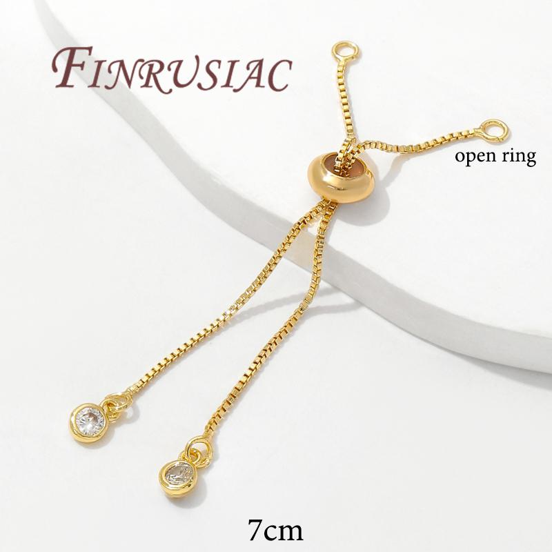 

7cm 18K Gold Plated Adjustable Chain,Bracelet Extension Chain,DIY Jewelry Making Supplies,Box Chain Extension with Silicone Bead 2 pieces