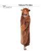 Comfortable Loungewear for Women Halloween Wearable Blanket Hoodie, Cozy Hooded Highland Cow Cape, Soft Festive Winter Throw Plush Sloth Black