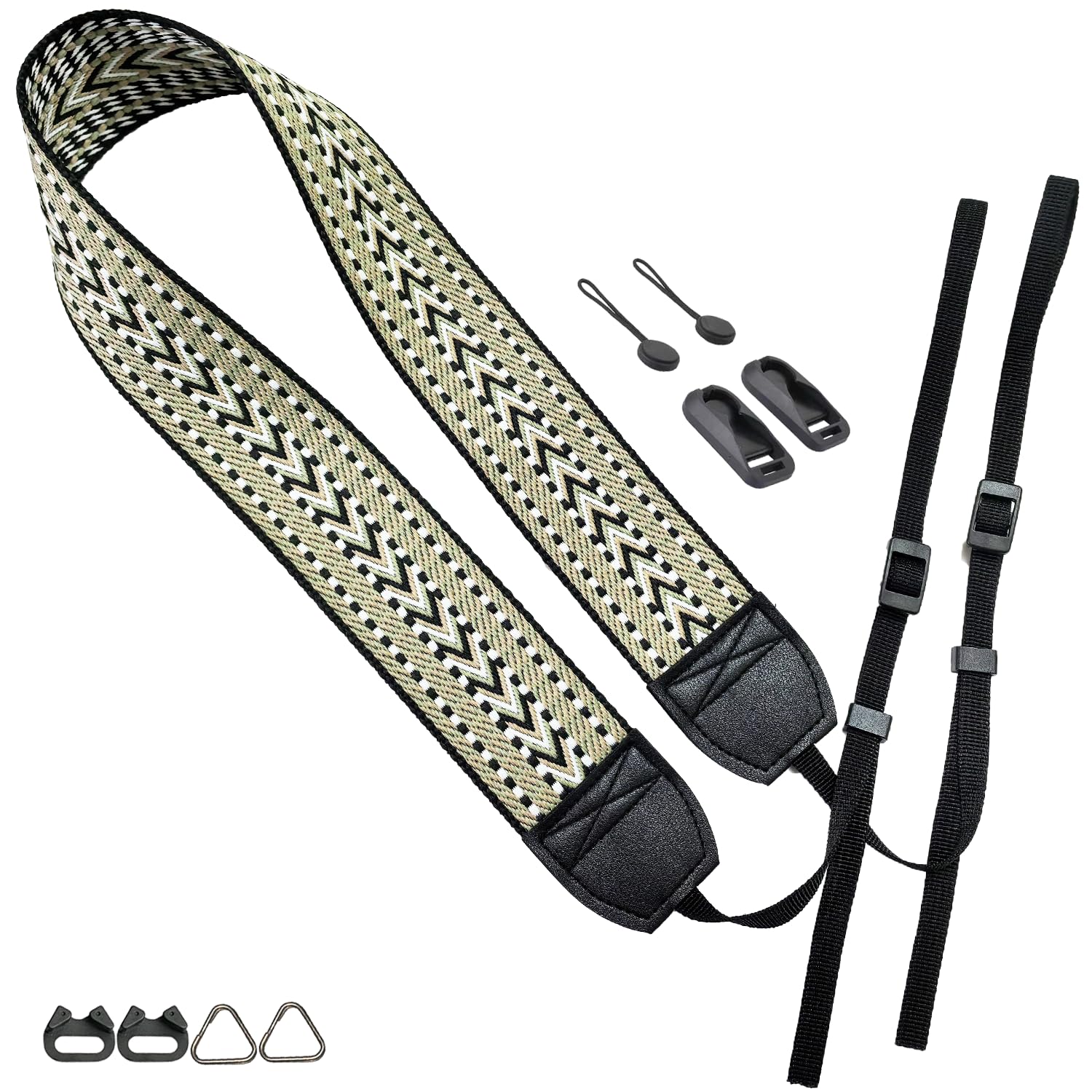 

Oumino Camera Compatible with and Mirrorless Embroidered Retro Adjustable Length with Stylish and Cute Strap, Neck/Shoulder Strap, Compact, SLR,