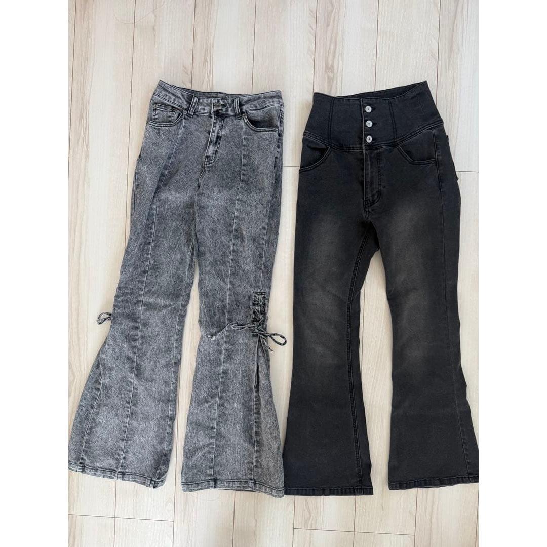 Wego flare denim 2-piece set