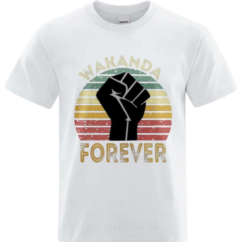Solid Color Women Summer Tshirt Casual Wakanda Forever Fist Sunset Pattern Everyday Boys Top Tees Mens Tshirt Essential Tee