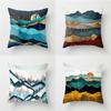 Geometric Peak Sun Whale Creative Office Peach Skin Fleece Pillow Cover Abstract Printed Home Sofa Cushion Cover