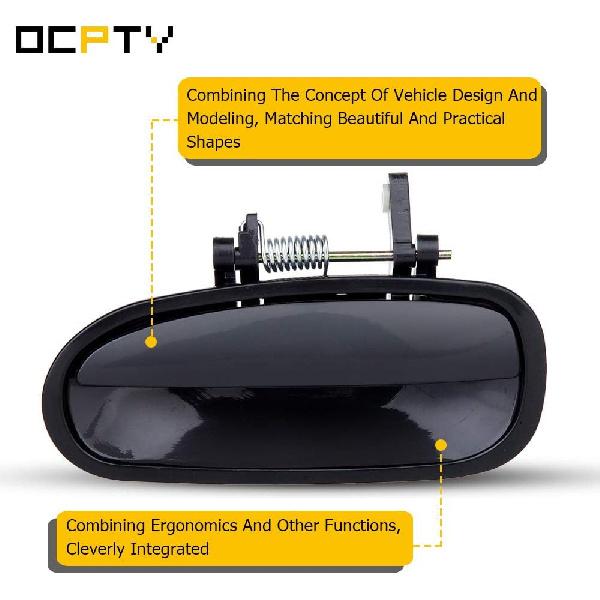 OCPTY Door Handle Exterior Rear Driver Left Side Replacement fit 1996-2000 for Honda Civic Outside Door Handle Black