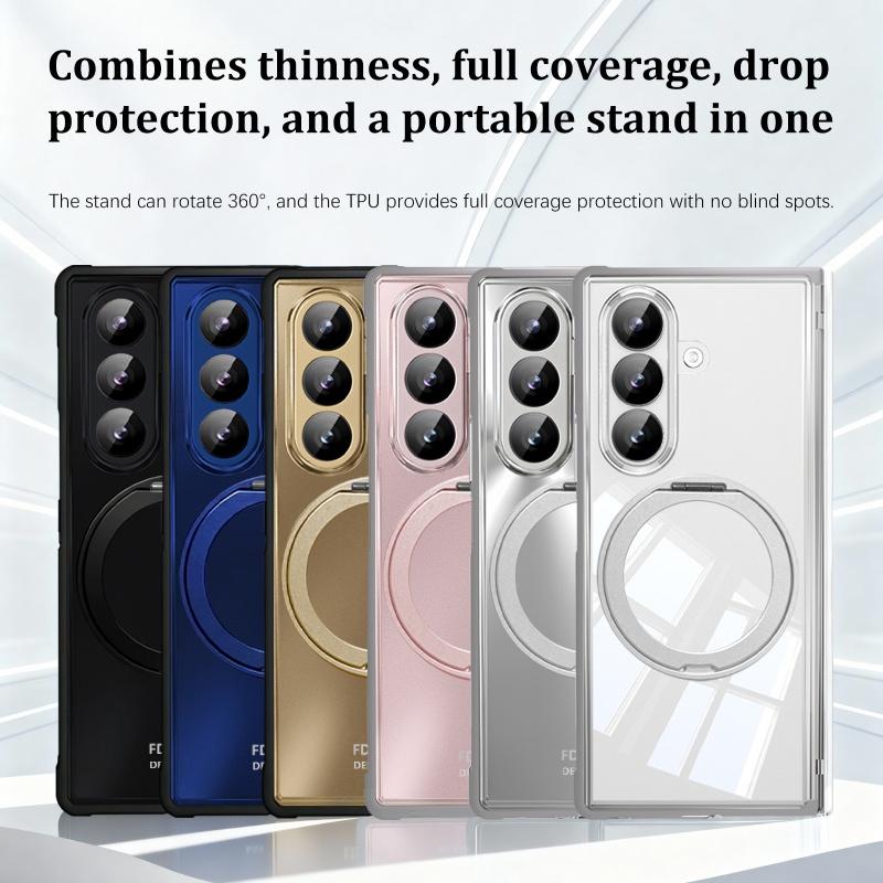 For Samsung Galaxy Z Fold 7 Fold7 Case Luxury Magsafe Ring Stand Magnetic Protective Back Cover Case For Z Fold 7 Sleeve