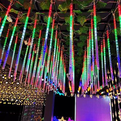 Luces de lluvia de meteoritos, luces navideñas para exteriores, luces de árbol de carámbanos impermeables para Halloween, fiestas en el patio, decoración navideña