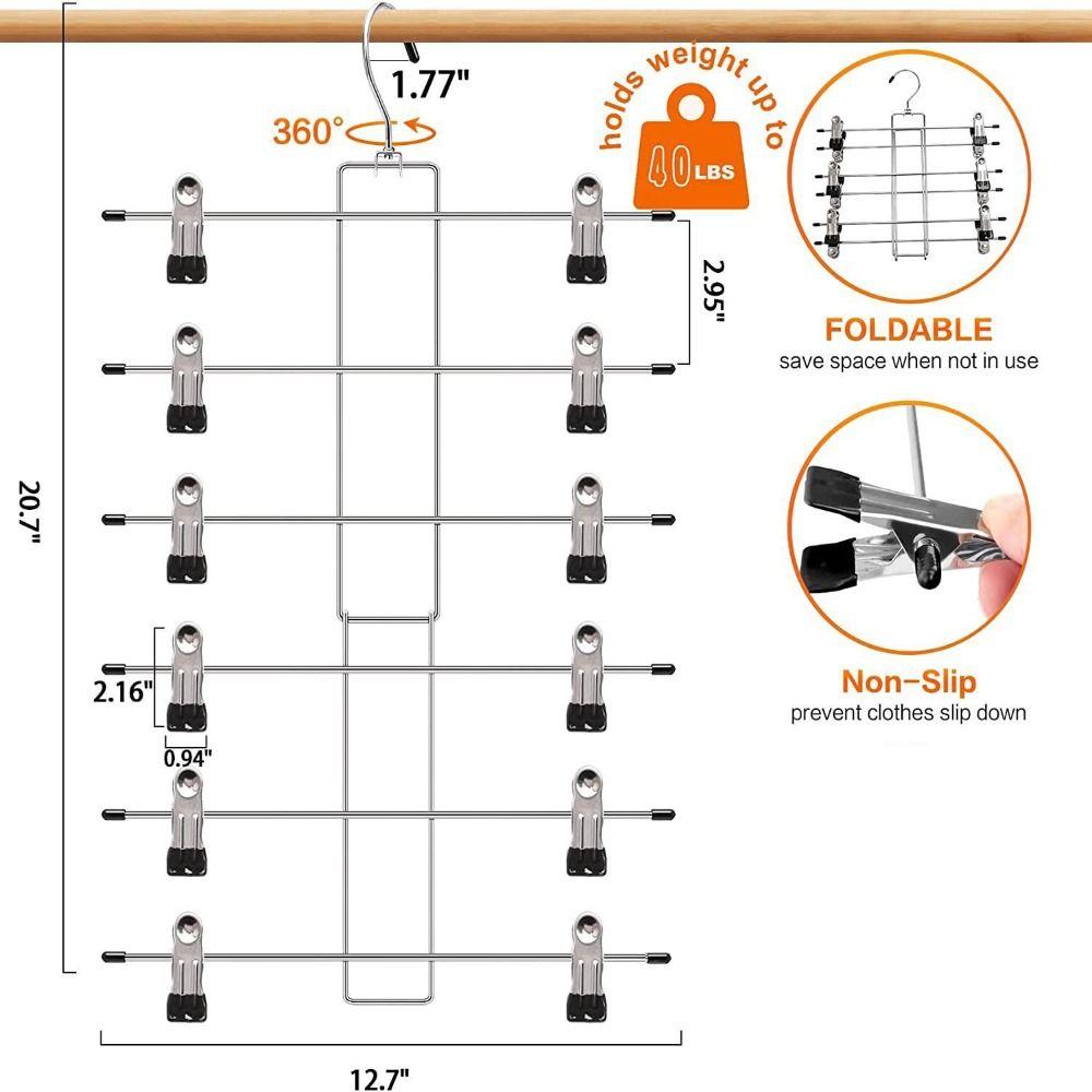 Non-slip Folding Tape Clip Multi-Layer Finishing Hanger Portable Home Storage
