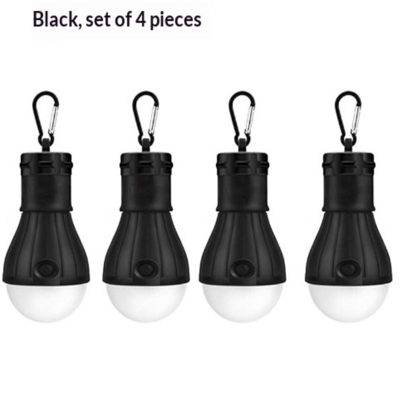 1/4Pcs Emergency Waterproof Adventure Hanging Light Portable LED Camping Lantern Tent Lamp Light Bulb AAA Batteries Powered