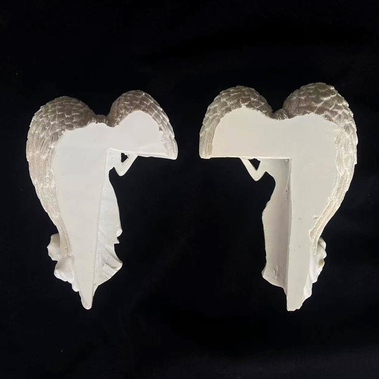 Decoración de Puerta de Ángel de Resina - Corona de Diosa Alada Hecha a Mano, Artesanía Colgante Creativa para Puerta de Jardín, Adorno de Pared para el Hogar Regalo