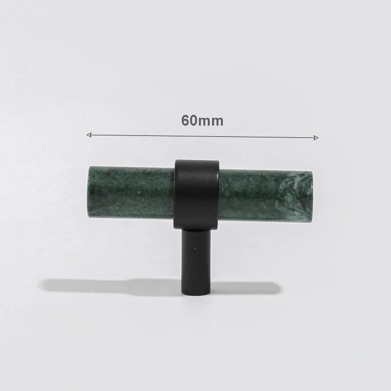 Grüner Schrank Marmorgriff Schwarze Messingbeschläge Kleiderschrankgriff Naturstein Schubladenknöpfe Möbel Stangengriff