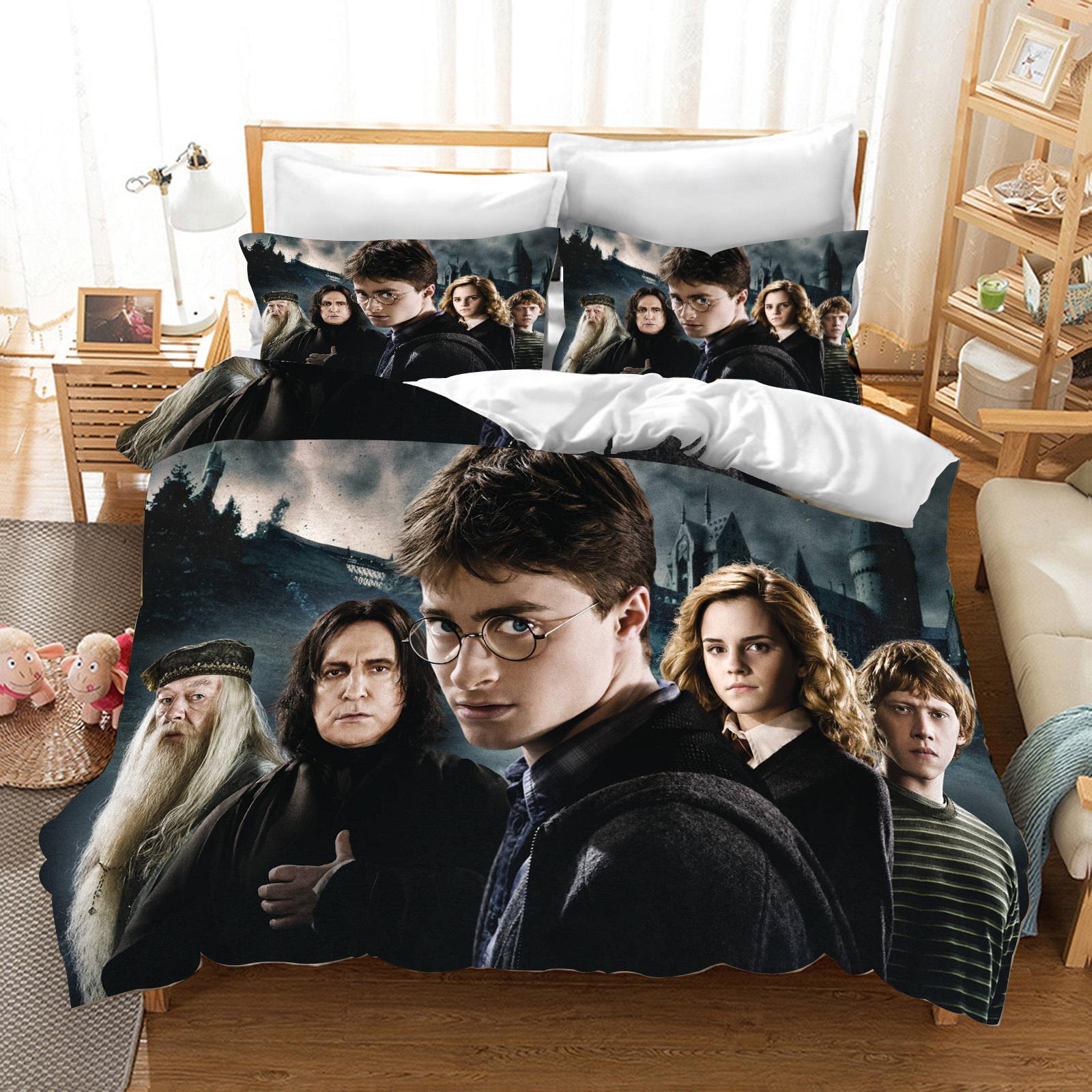 

Гаррі Поттер Поліестеровий Набір Постільної Білизни Підковдра Розмір Queen Бавовна Милий Принт Мультяшна Наволочка Підходить Для Дітей 180x210cm
