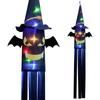 Halloween Hanging Decoration Witch Hats LED Black Light Up Witch Hats for Indoor Outdoor Yard Garden Porch Halloween Decorations