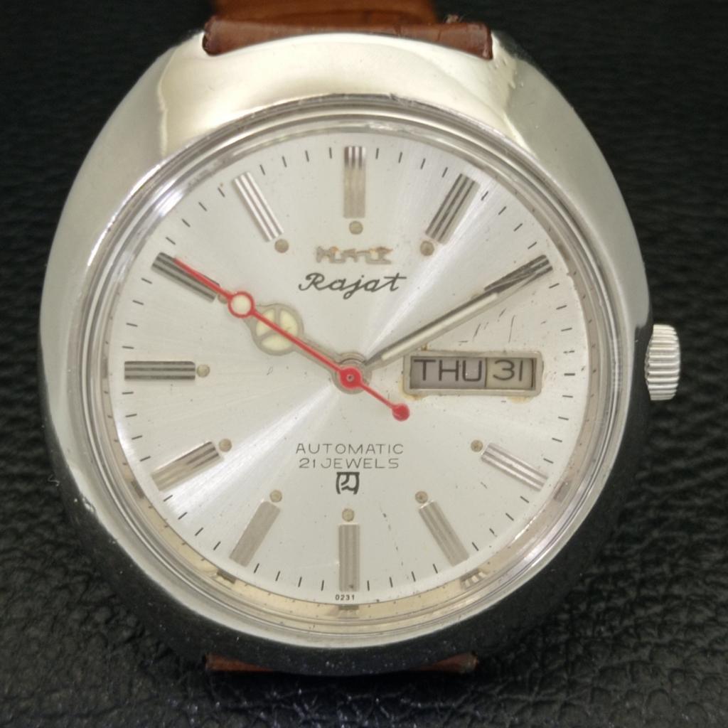 CEAS HMT RAJAT 6501 AUTOMAT INDIAN BĂRBAȚI ZIUA și DATĂ ARGINTU CANAN A432205-2 R110-a432205