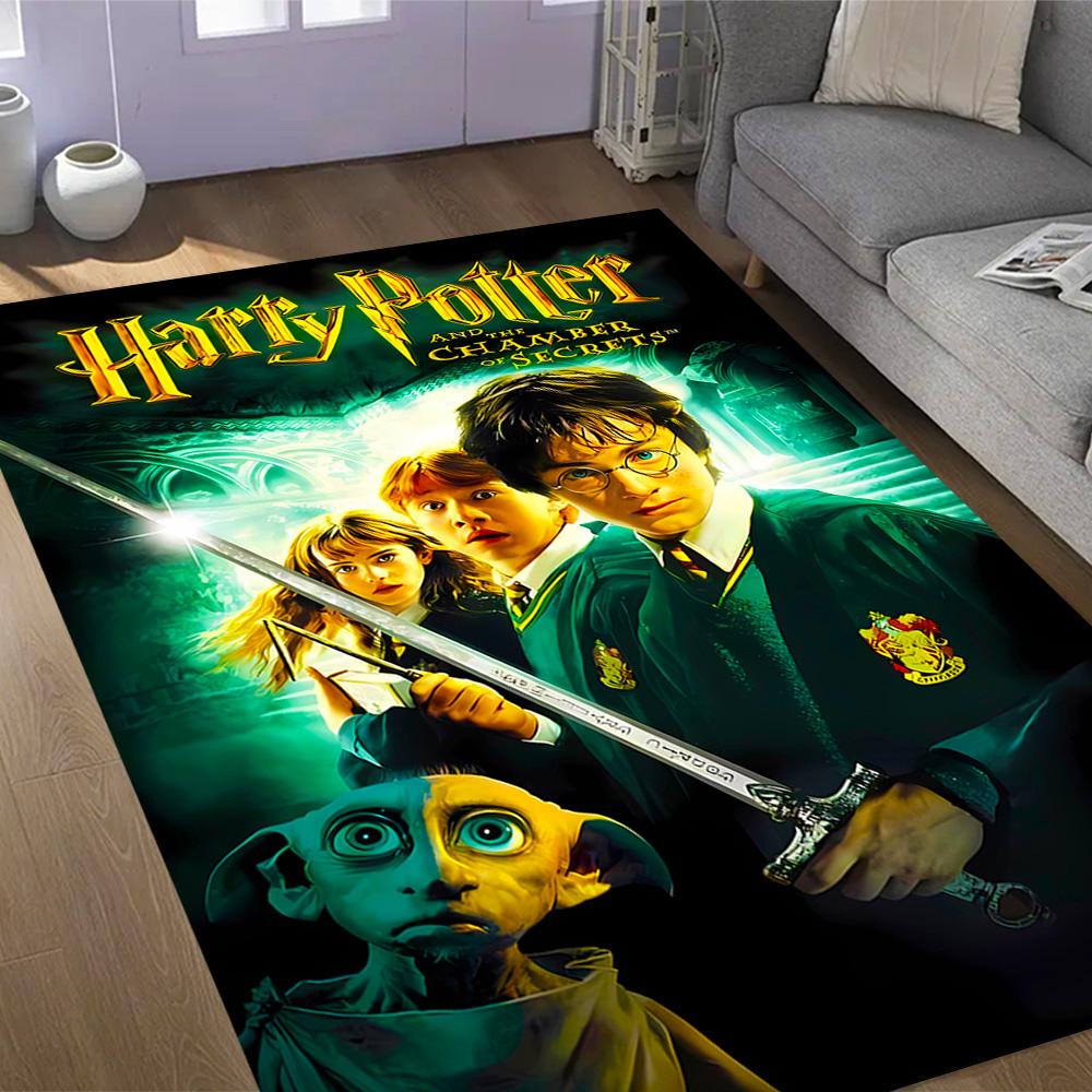 Harry Potter Hogwarts Themed Anti-Slip Rugs - Polyester Home Decor, Suitable for Bedrooms, Living Rooms, Doorways, Studios, and Decorations
