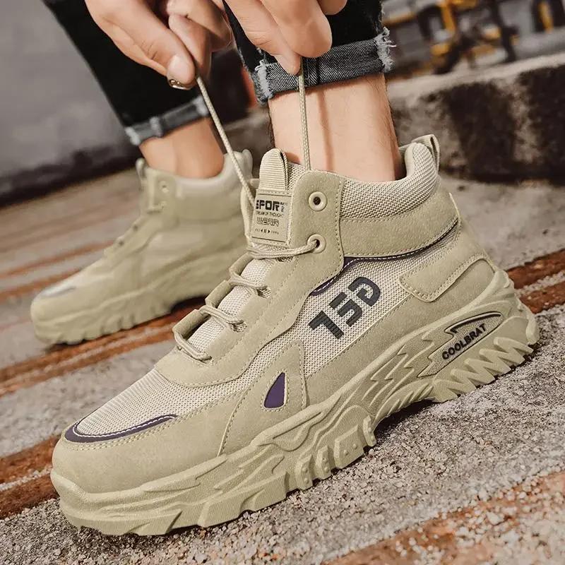 Modische Trendige Herren High Top Martin Stiefel - Lässiger Amerikanischer Stil für Motorrad & Arbeit im Frühling & Herbst