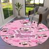Pink Bunny Galaxy Custom Name Round Area Rug Carpet Rug For Living Room Bedroom Sofa Playroom Decor Nonslip Floor Mat