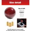 YAKEFLY Universal Shifter, Round Carbon Fiber Gear Shift Knob With 3 Aluminum Adapters, Car Shift Lever Stick Knob (Carbon Red)