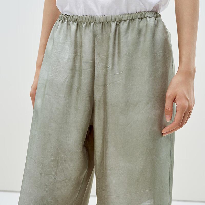 LESS 2025 Summer Silk Straight-Leg Trousers