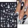 Winter Christmas Nail Stickers: Gold & Silver Glitter, Trees, Reindeer, Snowflakes