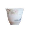 Tazza da tè in ceramica fatta a mano cinese Tazza da tè con motivo floreale dipinto a mano Tazza da tè in porcellana bianca Tazza da maestro Set da tè per la casa