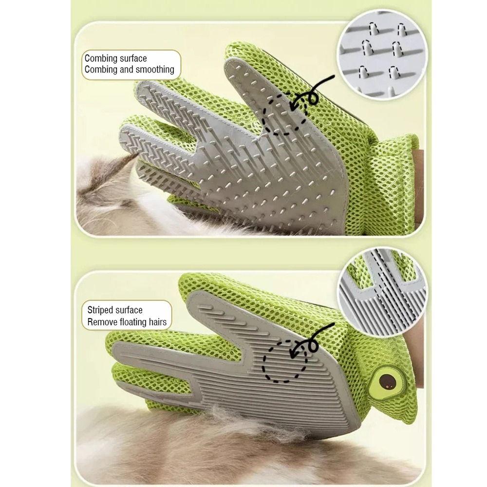 Two-sided Cat Petting Gloves Remove Floating Hair Silicone Massage Comb  Home