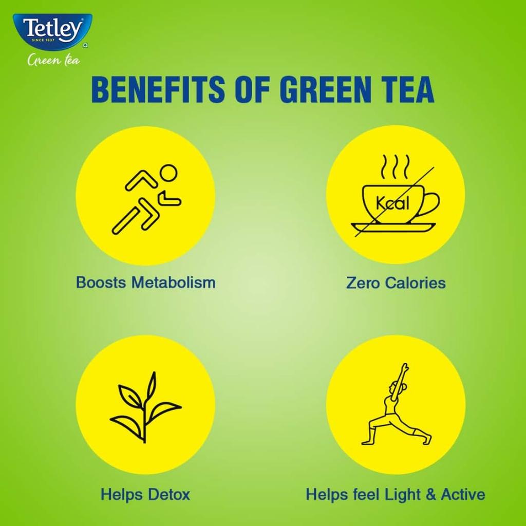 Tetley Green Tea Immune With Vitamin C Ginger Mint Lemon Flavor – 100 Teabags, Refreshing Herbal Blend, Supports Wellness And Hydration