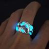 Vintage Luminous Dragon Rings Gothic Adjustable Men Rings Unique Boys Jewellery  Anillos