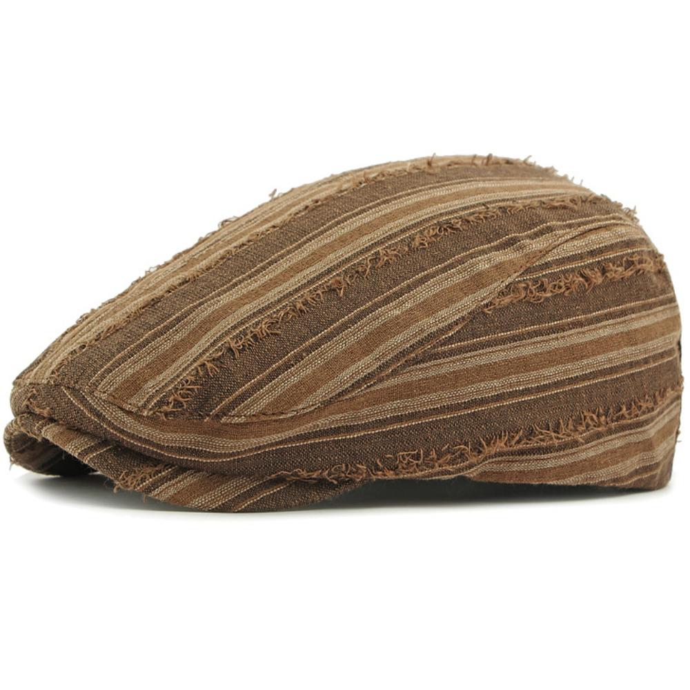 HT4785 Baskenmütze Herren Damen Frühling Sommer Sonnenhut Vintage Gestreift Künstler Maler Baskenmütze Männlich Weiblich Efeu Flache Kappe Herren Baskenmützen