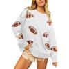 Ladies' Casual And Fashionable Round Neck Top With Ball Print Hooded T-shirt Long Sleeved Sweatshirt