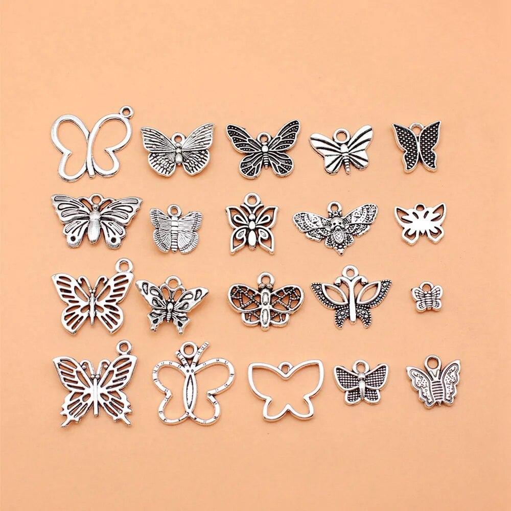 

Набор микс-подвесок в виде стрекозы и бабочки, аксессуары и аксессуары для ювелирных изделий A01-20pcs-Mix Size