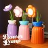 Flower Lamp Vase-Shaped Flower LED Table Lamp 3 Colors Modes Stepless Dimming USB Rechargeable Touch Control Detachable Reading