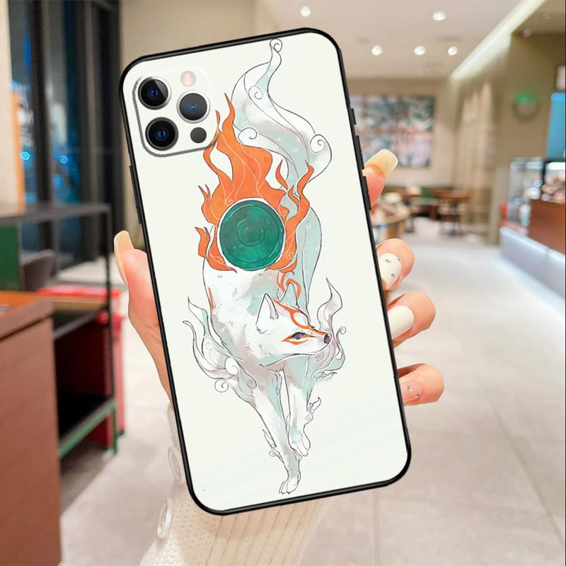 Okami Wolf Phone Case For iPhone 16 15 14 11 12 13 17 Pro Max mini 15 Plus 16e 17 Air Protective Cover