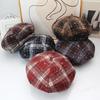Literary and Retro Plaid Star Octagonal Hat Women's Early Autumn New Temperament Fashion Casual Versatile Beret