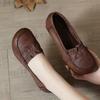 Round-toe Women's Shoes - Versatile Flat Leather Flats Suitable for All Seasons, Soft-bottomed Shoes