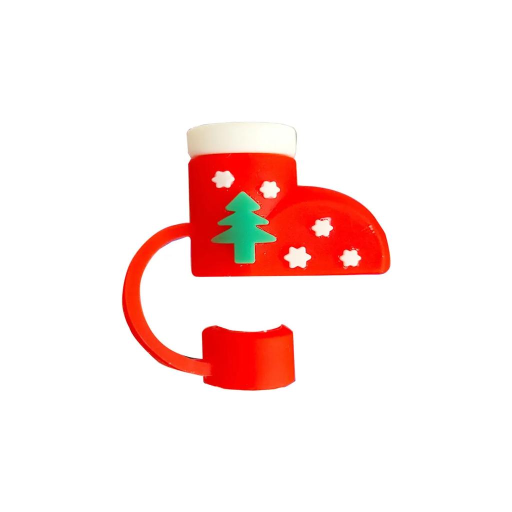 10mm Christmas Straw Cover Cap Dust-Proof Reusable Straw Tips Lids for Stanley Cup Straw Topper Compatible with 30&40 Oz Tumbler