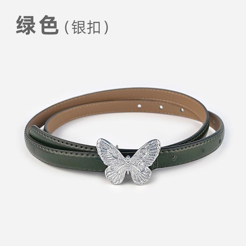 

Женский ремень из тонкой кожи с повседневными брюками, короткой юбкой, ремнем для джинсов, ремнем с бабочкой. 105cm