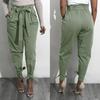 Women Long Harem Pants Comfy Elastic High Waisted OL Style Pencil Trousers 4 Colors