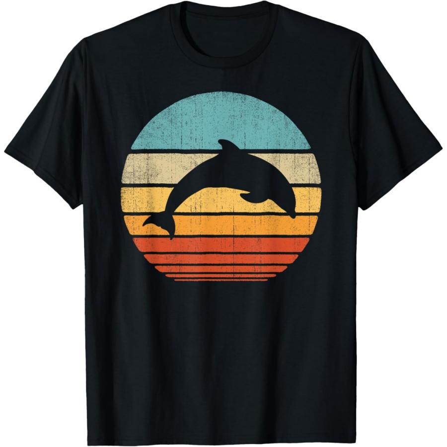 

Dolphin Retro Vintage 60s 70s Sunset Sea Animal Lovers Men T-Shirt XXXXXL чорний