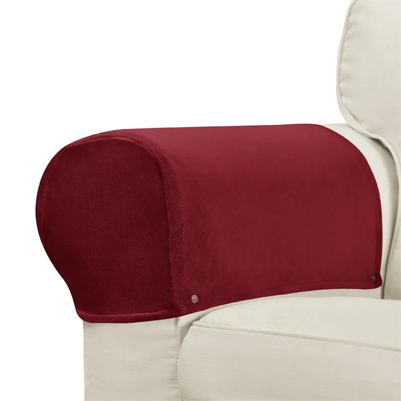 2 pezzi/set Coprisoffitto per Braccioli di Divano e Poltrone in Velluto Antiscivolo Elastico Protezione Bracciolo Divano Rimovibile Protezione Braccioli Mobili Divano Reclinabile