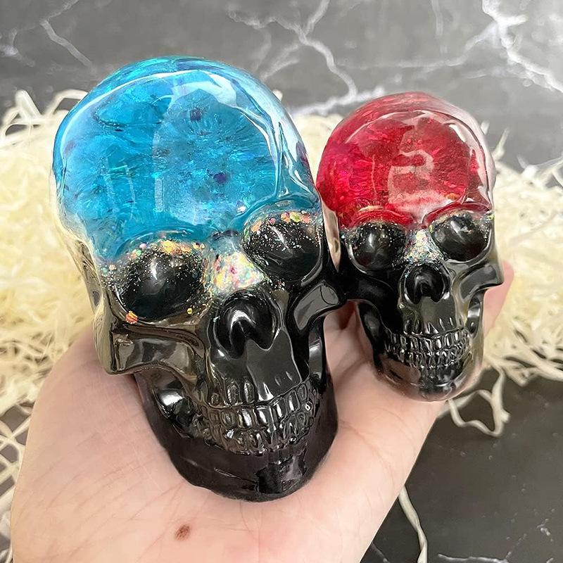 Skull Silicone Mold DIY Halloween Home Decoration 3D Skeleton Head Epoxy Resin Candle Halloween Handicraft Handmade 2025 New